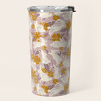 Bunnies & Blooms - Mauve & Ochre Palette Travel Mug Gallery Image 2
