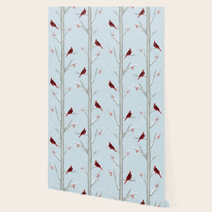 Red Cardinal Bird In The Winter Forest Wallpaper Gallery Image 2