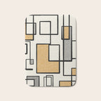 Piet Composition - Mid-Century Modern Minimalist Geometric Abstract in Muted Mustard Gold Gray Cream Bath Mat Gallery Image 1