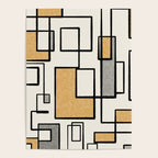 Piet Composition - Mid-Century Modern Minimalist Geometric Abstract in Muted Mustard Gold Gray Cream Poster Gallery Image 4