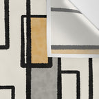 Piet Composition - Mid-Century Modern Minimalist Geometric Abstract in Muted Mustard Gold Gray Cream Wall Tapestry Gallery Image 3