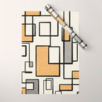 Piet Composition - Mid-Century Modern Minimalist Geometric Abstract in Muted Mustard Gold Gray Cream Wrapping Paper Gallery Image 1