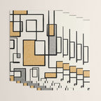 Piet Composition - Mid-Century Modern Minimalist Geometric Abstract in Muted Mustard Gold Gray Cream Wrapping Paper Gallery Image 3
