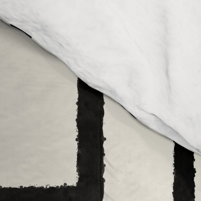 Piet Composition - Mid-Century Modern Minimalist Geometric Abstract in Muted Mustard Gold Gray Cream Comforter Gallery Image 4