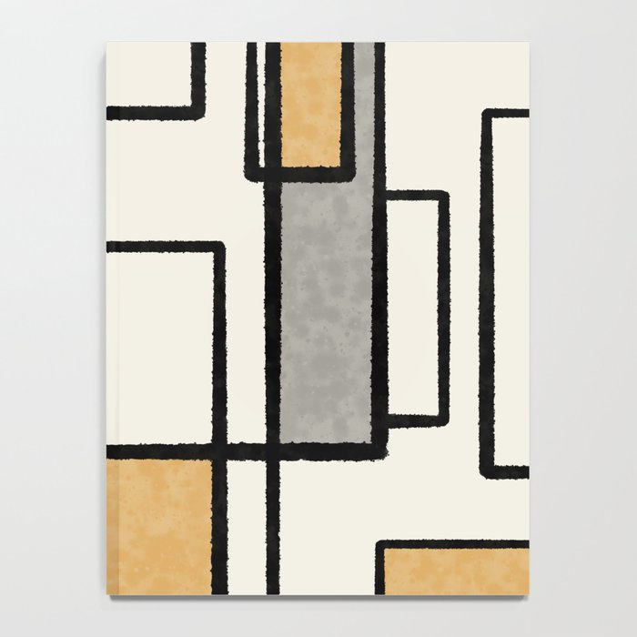Piet Composition - Mid-Century Modern Minimalist Geometric Abstract in Muted Mustard Gold Gray Cream Notebook Gallery Image 4