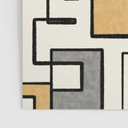 Piet Composition - Mid-Century Modern Minimalist Geometric Abstract in Muted Mustard Gold Gray Cream Poster Gallery Image 3