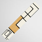 Piet Composition - Mid-Century Modern Minimalist Geometric Abstract in Muted Mustard Gold Gray Cream Table Runner Gallery Image 3
