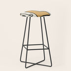 Piet Composition - Mid-Century Modern Minimalist Geometric Abstract in Muted Mustard Gold Gray Cream Stool Gallery Image 1