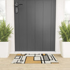 Piet Composition - Mid-Century Modern Minimalist Geometric Abstract in Muted Mustard Gold Gray Cream Welcome Mat Gallery Image 3