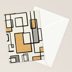 Piet Composition - Mid-Century Modern Minimalist Geometric Abstract in Muted Mustard Gold Gray Cream Stationery Card Gallery Image 2