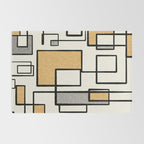 Piet Composition - Mid-Century Modern Minimalist Geometric Abstract in Muted Mustard Gold Gray Cream Rug Gallery Image 2