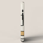 Piet Composition - Mid-Century Modern Minimalist Geometric Abstract in Muted Mustard Gold Gray Cream iPhone Case Gallery Image 2