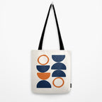 Abstract Shapes 19 in Orange and Navy Blue Tote Bag Gallery Image 2
