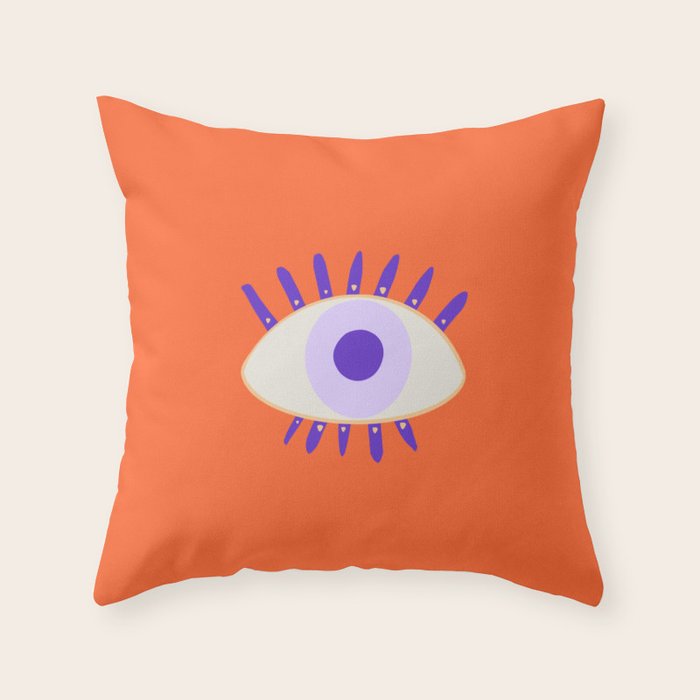 Very peri evil eyes  Throw Pillow Gallery Image 6