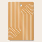 Minimal Line Curvature XII Orange Mid Century Modern Arch Abstract Cutting Board Gallery Image 1