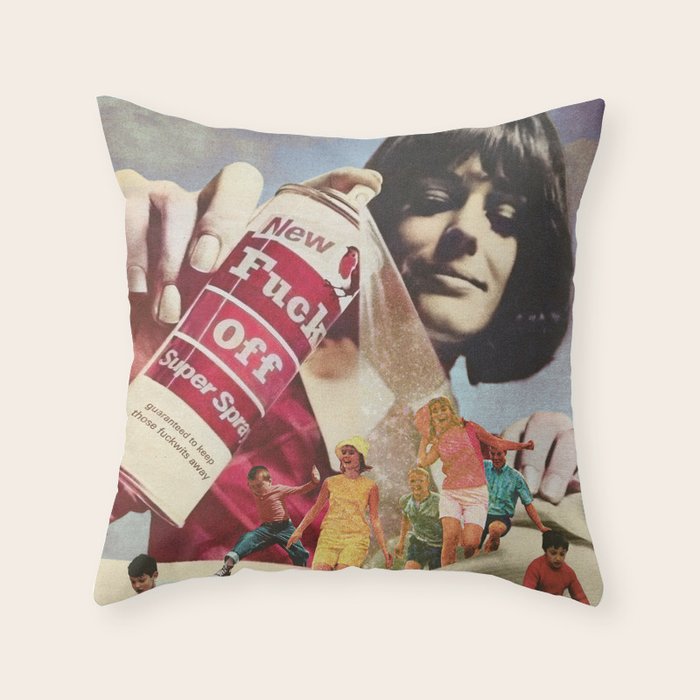 Do me a favour... Fuck Off Throw Pillow Gallery Image 6