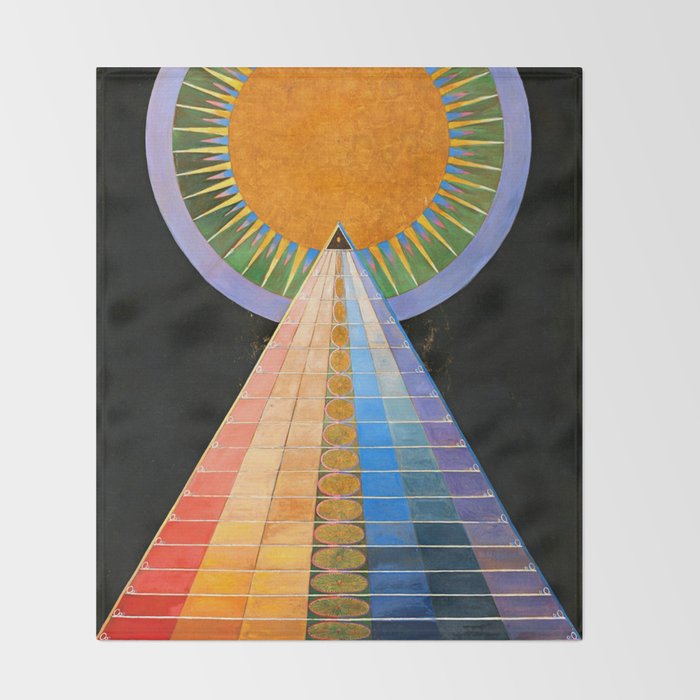 HILMA AF KLINT ALTARPIECE NO 1 RESTORED Throw Blanket Gallery Image 2