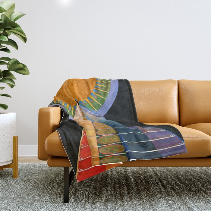 HILMA AF KLINT ALTARPIECE NO 1 RESTORED Throw Blanket Gallery Image 1