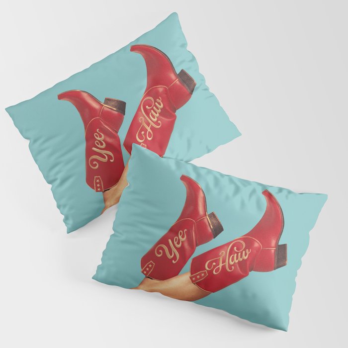 These Boots - Yee haw Cherry Red n Blue Pillow Sham Gallery Image 3