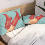 These Boots - Yee haw Cherry Red n Blue Pillow Sham Gallery Image 2