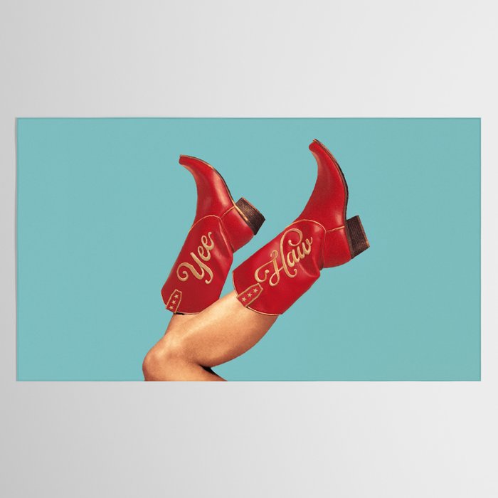 These Boots - Yee haw Cherry Red n Blue Tablecloth Gallery Image 2
