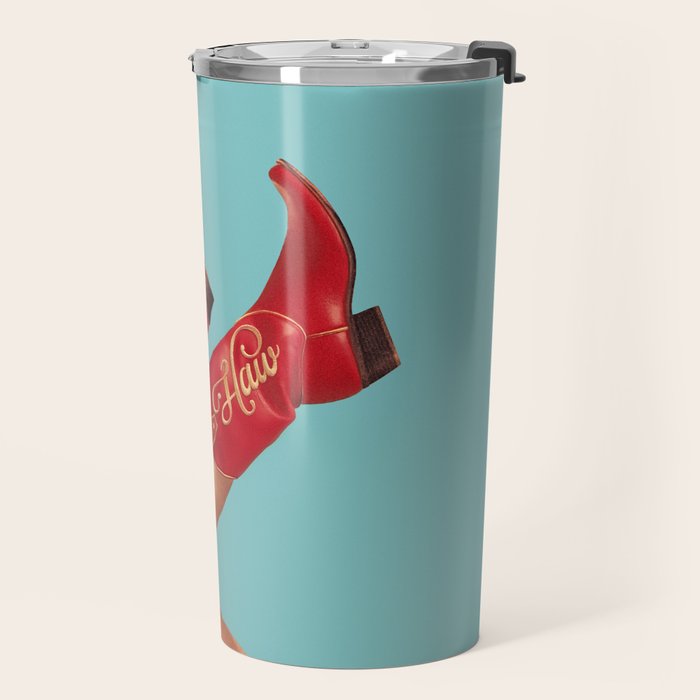 These Boots - Yee haw Cherry Red n Blue Travel Mug Gallery Image 2