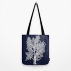 Sea Fan Coral - White on Navy Tote Bag Gallery Image 2