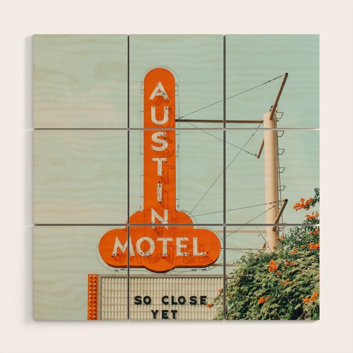 Motel Sign, Austin, Texas Wood Wall Art Gallery Image 1