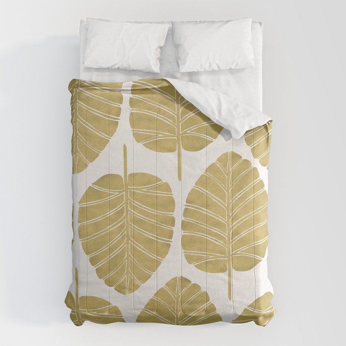 Elephant Ear Alocasia - Gold Palette Comforter Gallery Image 1