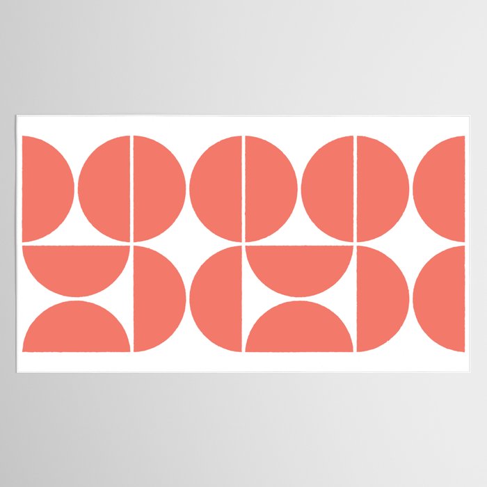 Mid Century Modern Living Coral Square Tablecloth Gallery Image 2