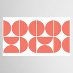 Mid Century Modern Living Coral Square Tablecloth Gallery Image 2