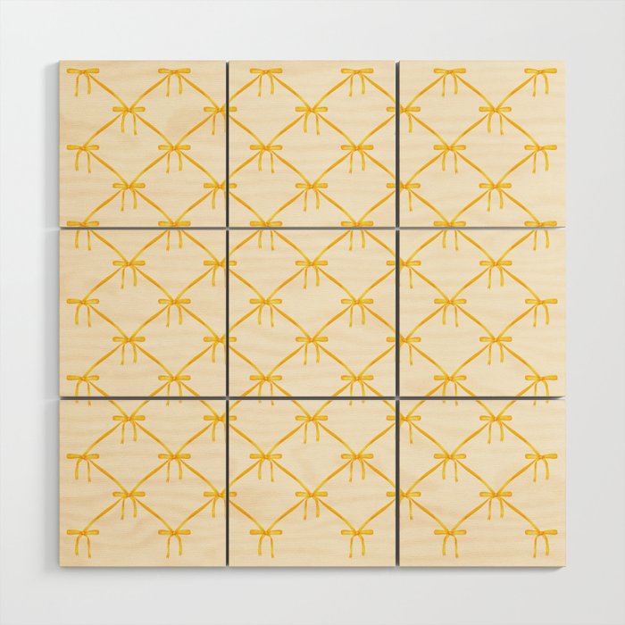 Bows & Ribbons Pattern IX Yellow Wood Wall Art Gallery Image 1