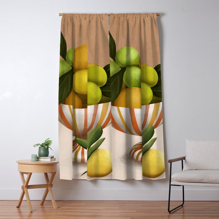 Golden Citrus 1 Window Curtain Gallery Image 1