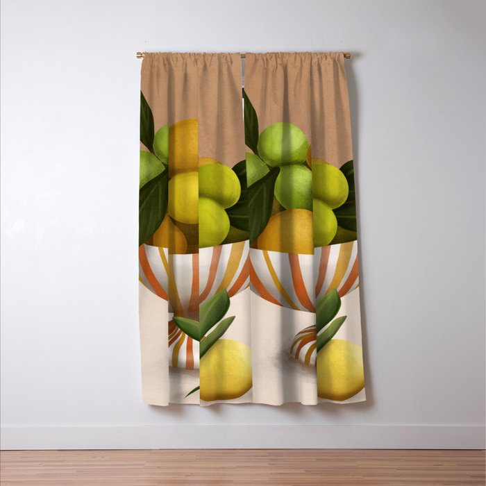 Golden Citrus 1 Window Curtain Gallery Image 3