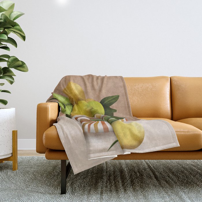 Golden Citrus 1 Throw Blanket Gallery Image 1