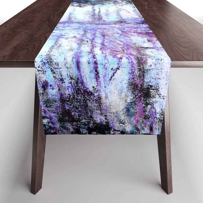 Monet : Poplars Lavender Periwinkle Deep Blue Table Runner Gallery Image 1