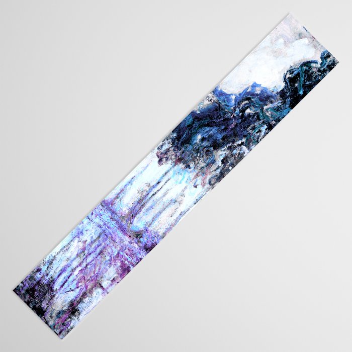 Monet : Poplars Lavender Periwinkle Deep Blue Table Runner Gallery Image 3