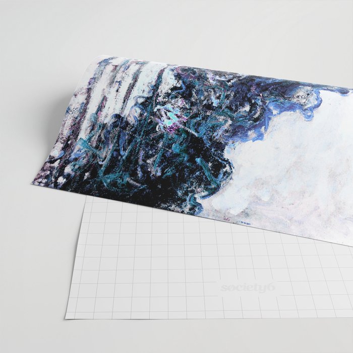 Monet : Poplars Lavender Periwinkle Deep Blue Wrapping Paper Gallery Image 2