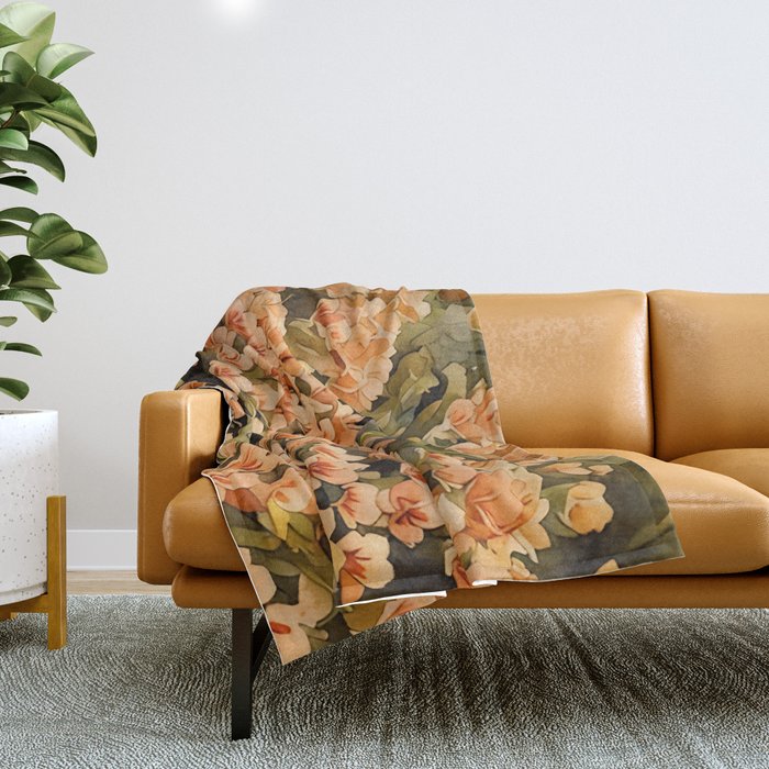 Orange Amarantis  Throw Blanket Gallery Image 1