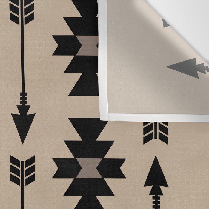 Southwestern Arrow Pattern 232 Black and Beige Wall Tapestry Gallery Image 3