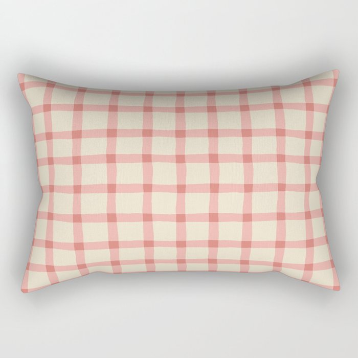 Strawberry Gingham Pattern Rectangular Pillow Gallery Image 1