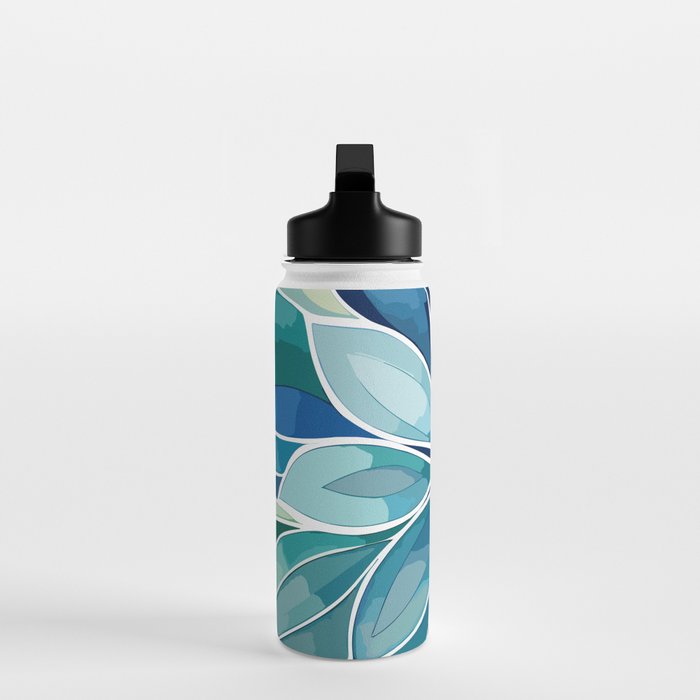 Blue and Green Bloom in Floral Water Bottle Gallery Image 3