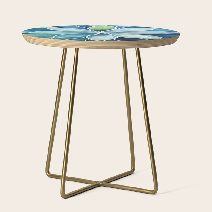 Blue and Green Bloom in Floral Side Table Gallery Image 1