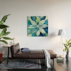 Blue and Green Bloom in Floral Wood Wall Art Gallery Image 2
