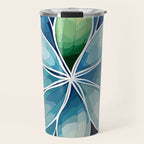 Blue and Green Bloom in Floral Travel Mug Gallery Image 1