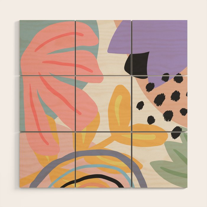 Flower Market Madrid, Pastel Edition Wood Wall Art Gallery Image 1