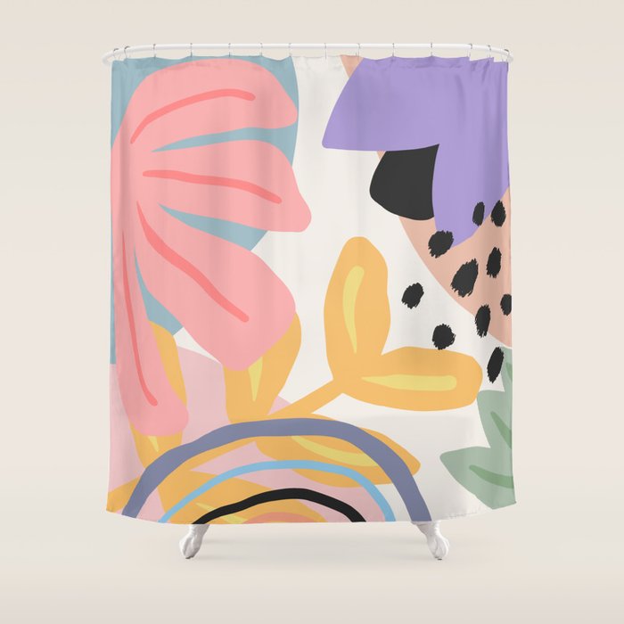 Flower Market Madrid, Pastel Edition Shower Curtain Gallery Image 1