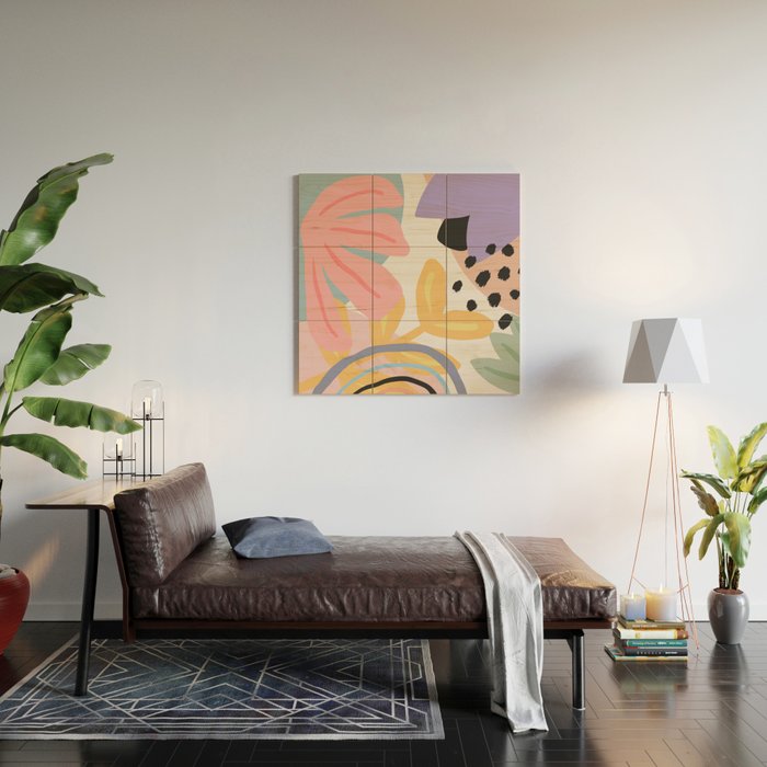 Flower Market Madrid, Pastel Edition Wood Wall Art Gallery Image 2