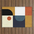 mid century abstract shapes fall winter 4 Outdoor Rug Gallery Image 1