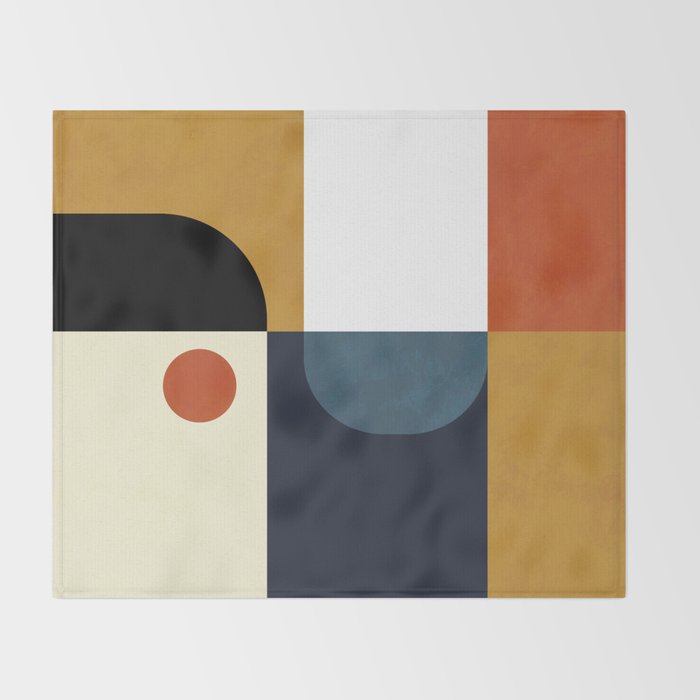 mid century abstract shapes fall winter 4 Throw Blanket Gallery Image 2
